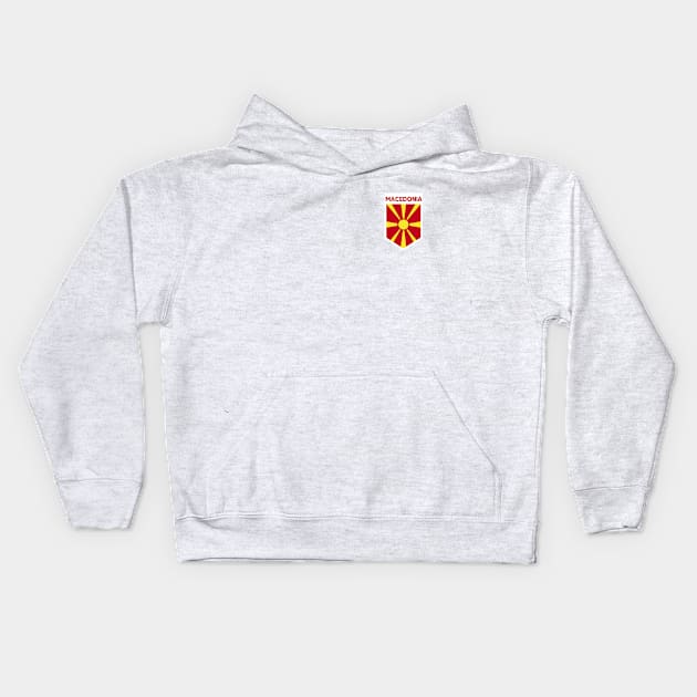 North Macedonia Flag Emblem Kids Hoodie by SLAG_Creative